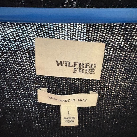 Aritzia Wilfrid Free Cozy Black Open Front Long Cardigan Sweater Size Large - Picture 7 of 11